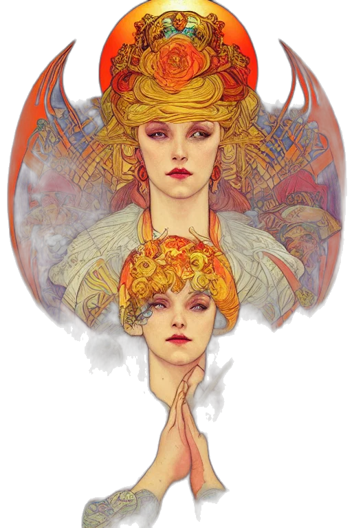 crown, hat, face, fantasy art transparent PNG cut-out