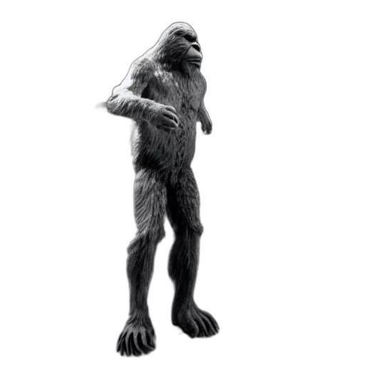 creature, animal, staff, concept art, 3d render, photorealistic, bigfoot, public transparent PNG cut-out