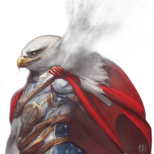 fantasy art, concept art, comic book art, photorealistic, superhero, red, white, costume transparent PNG cut-out