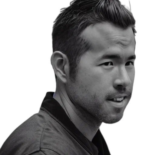 staff, face, hair, photorealistic, photoshoot, japanese, ryan, reynolds transparent PNG cut-out