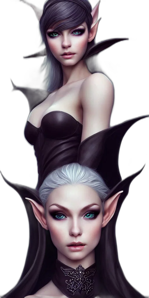 face, fantasy art, concept art, photorealistic, comic book art, dark, monochrome, beautiful transparent PNG cut-out