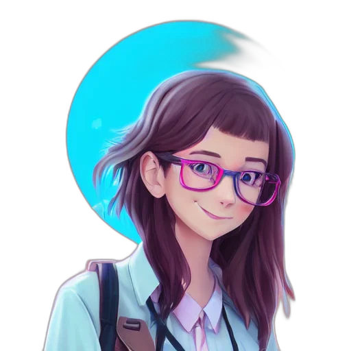 face, staff, jacket, robot, anime, cartoon, pixel art, fantasy art transparent PNG cut-out