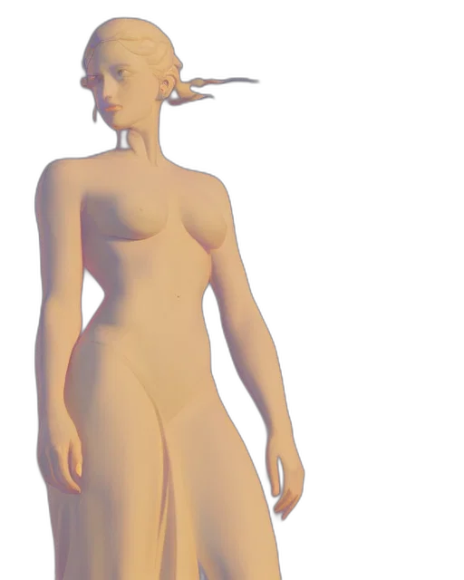 dress, crown, creature, staff transparent PNG cut-out