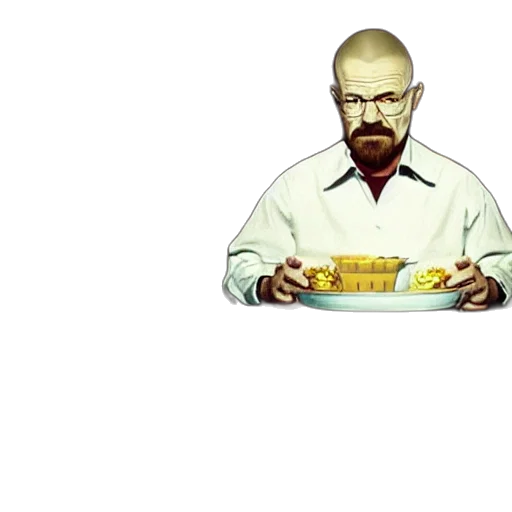 food, pixel art, concept art, walter, white, eating, mcdonald, interior transparent PNG cut-out