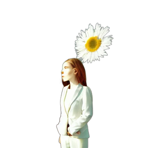 flower, staff, crown, jacket, concept art, photorealistic, 3d render, pixel art transparent PNG cut-out