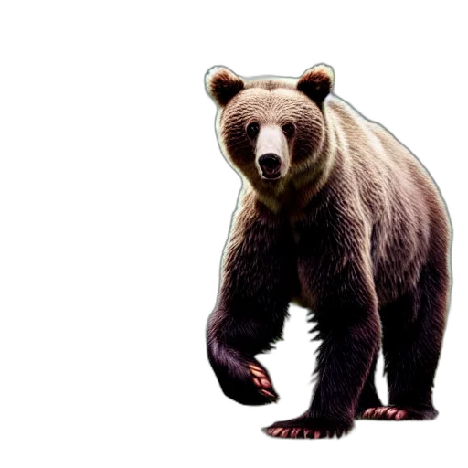 animal, creature, concept art, photorealistic, 3d render, pixel art, brown, bear transparent PNG cut-out