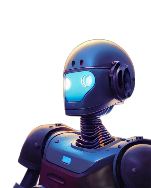 robot, 3d render, concept art, cyberpunk transparent PNG cut-out