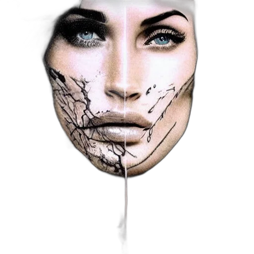 mask, face, jewelry, photorealistic, fantasy art, comic book art, concept art, earth tones transparent PNG cut-out