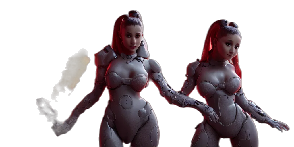 robot, 3d render, concept art, cyberpunk transparent PNG cut-out