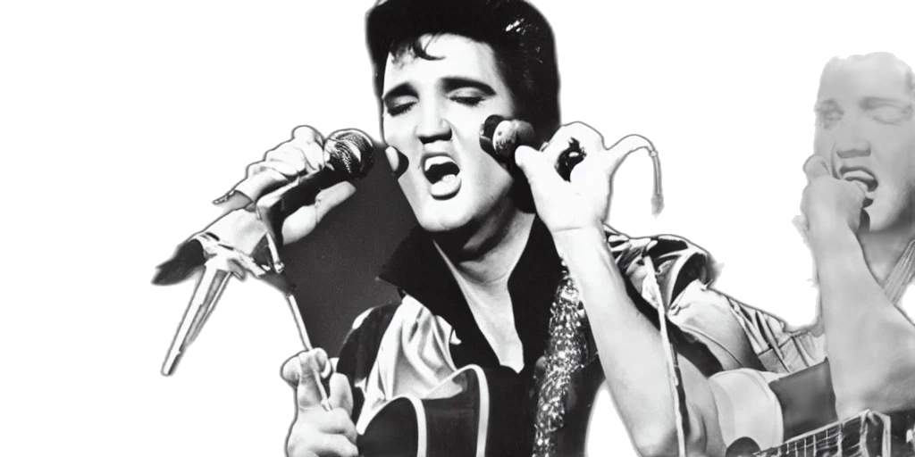 photorealistic, elvis, singing, space transparent PNG cut-out