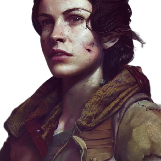 face, jacket, staff, weapon transparent PNG cut-out