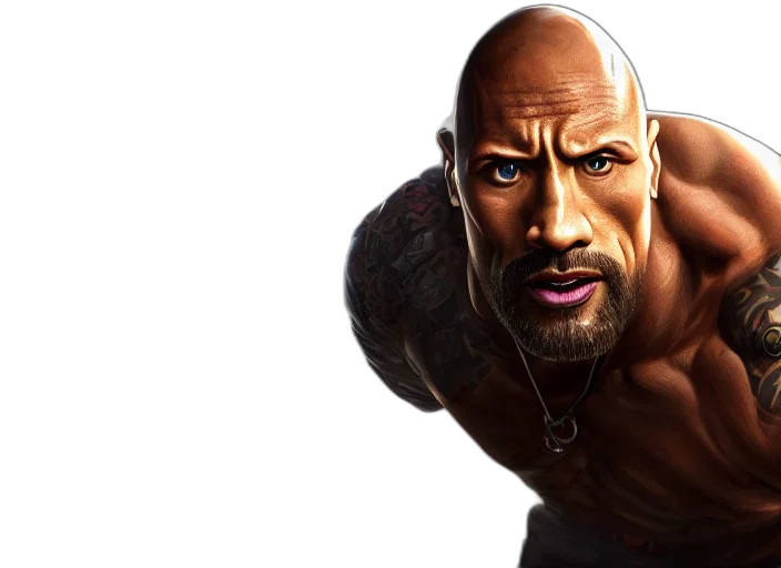 face, photorealistic, concept art, fantasy art, comic book art, dwayne, johnson, character transparent PNG cut-out