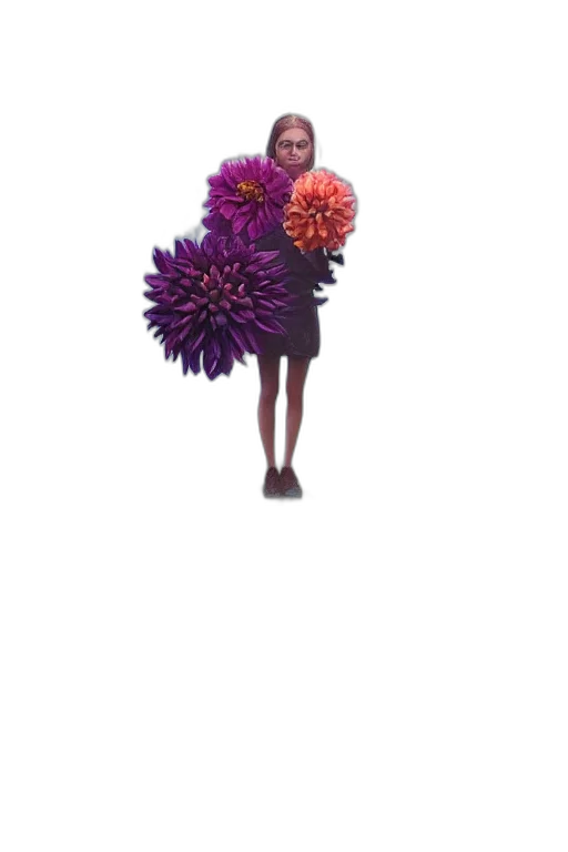 flower, hair, crown, dress, 3d render, concept art, photorealistic, pixel art transparent PNG cut-out
