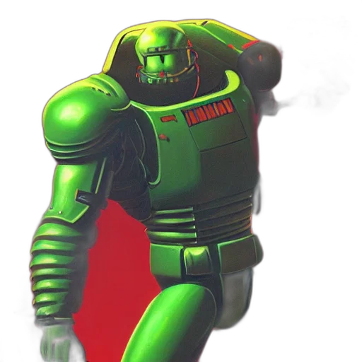 robot, staff, concept art, 3d render transparent PNG cut-out