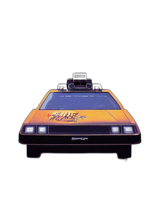 car, robot, weapon, vaporwave, concept art, pixel art, photorealistic, vfx transparent PNG cut-out