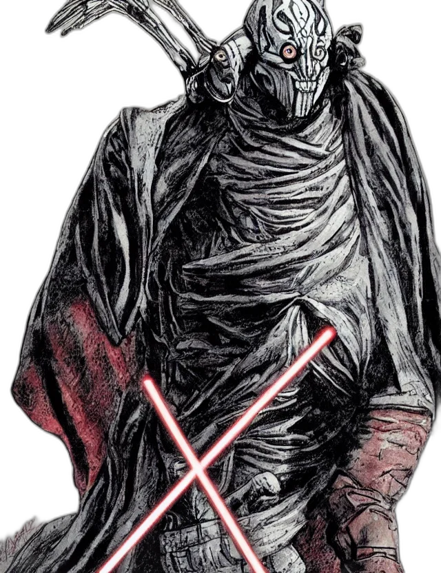 jacket, creature, staff, mask transparent PNG cut-out
