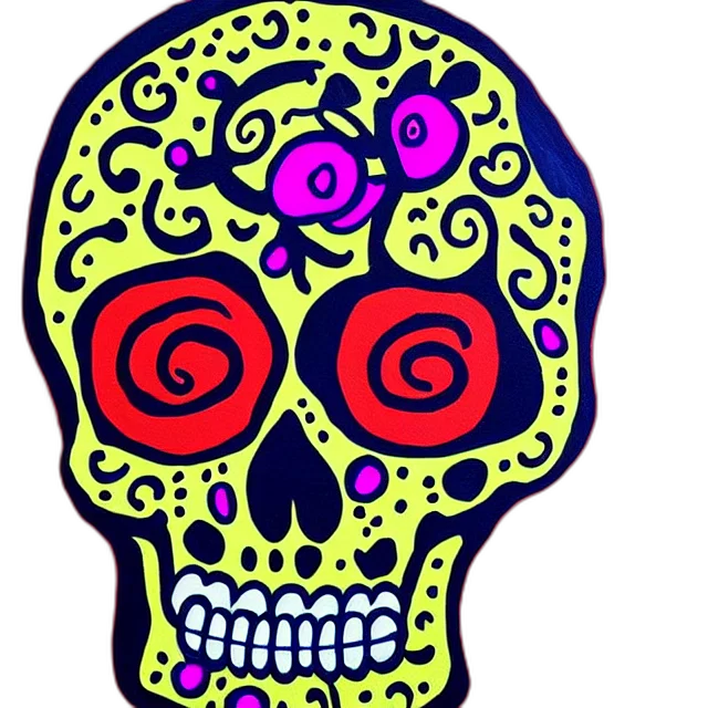 mask, face, neon, colorful, red, beautiful, painting, skull transparent PNG cut-out