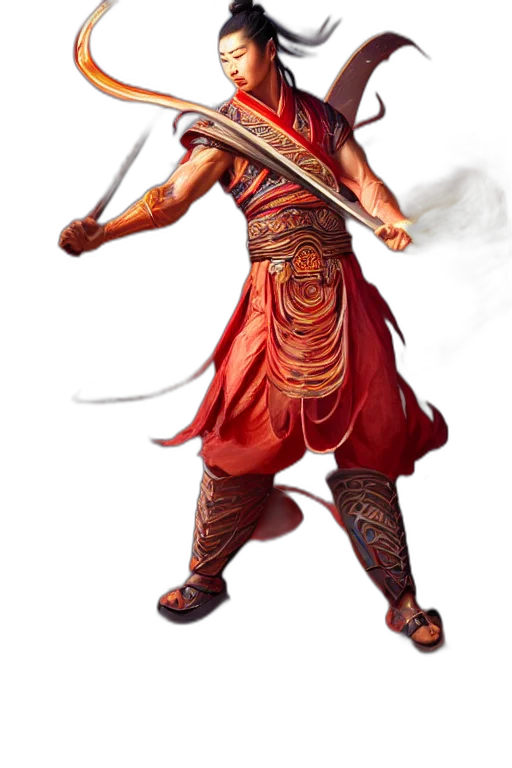 staff, sword, weapon, concept art, fantasy art, photorealistic, 3d render, red transparent PNG cut-out