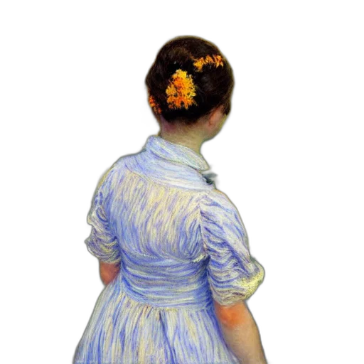 dress, flower, hair, staff, oil painting, photorealistic, watercolor, concept art transparent PNG cut-out