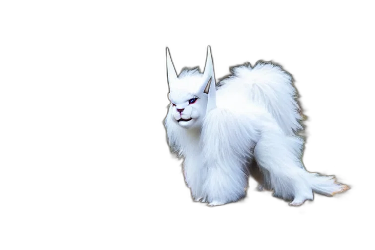 animal, dragon, creature, hair, concept art, 3d render, fantasy art, pixel art transparent PNG cut-out