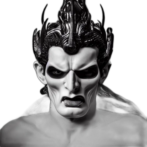 mask, face, creature, crown, photorealistic, fantasy art, concept art, 3d render transparent PNG cut-out
