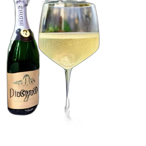 bottle, 3d render, fancy, dinosaur, drinking, prosecco transparent PNG cut-out