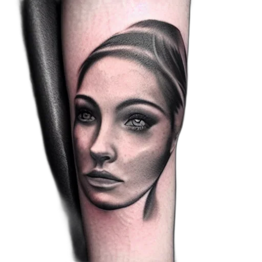 face, photorealistic, cartoon, tattoo, realism, design, beautiful, girl transparent PNG cut-out