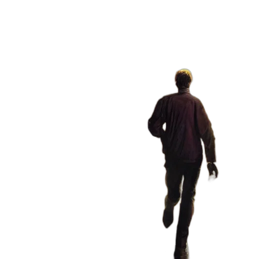 jacket, staff, robot, creature transparent PNG cut-out