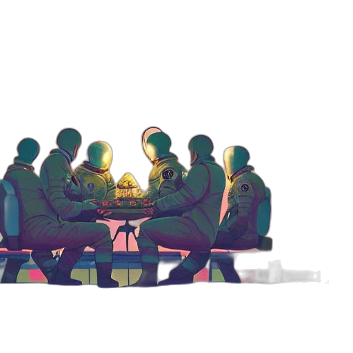 crown, staff, robot, jacket, concept art, pixel art, vaporwave, cyberpunk transparent PNG cut-out