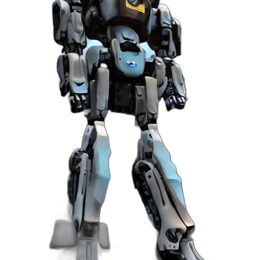 robot, weapon, concept art, 3d render, cyberpunk, pixel art, blue, mecha transparent PNG cut-out
