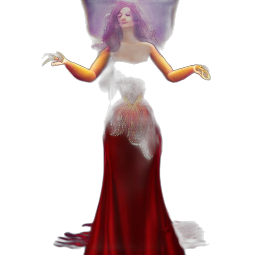 dress, crown, staff, concept art, fantasy art, 3d render, pixel art, outer space transparent PNG cut-out