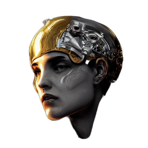 crown, mask, face, jewelry, concept art, fantasy art, cyberpunk, photorealistic transparent PNG cut-out