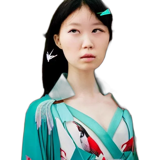 dress, face, jewelry, staff, photorealistic, 3d render, vaporwave, anime transparent PNG cut-out