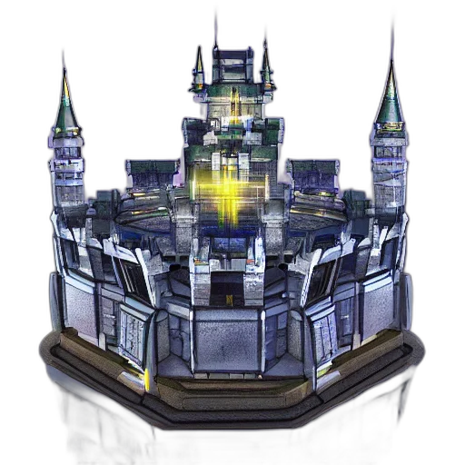 crown, building, concept art, 3d render transparent PNG cut-out