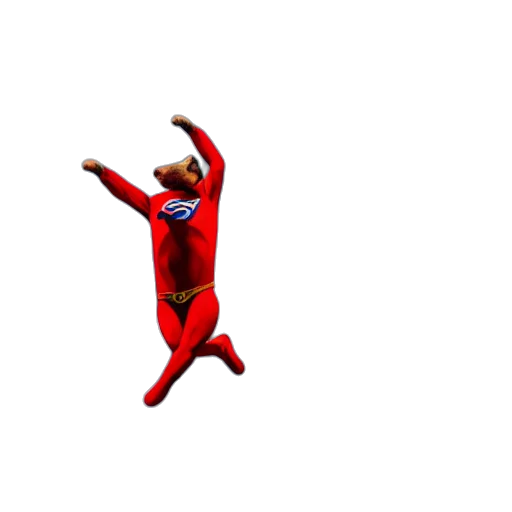 3d render, pixel art, red, cat transparent PNG cut-out