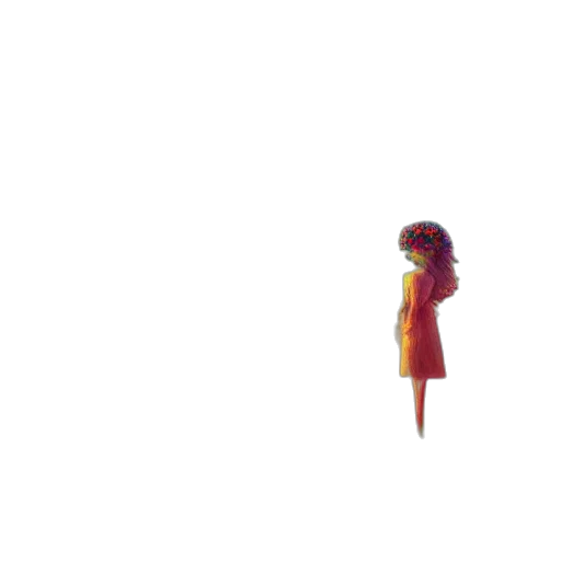 dress, robot, staff, hair, pixel art, concept art, 3d render, anime transparent PNG cut-out