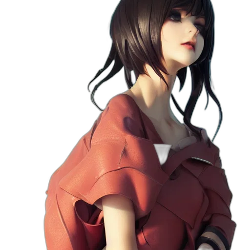 dress, jacket, face, staff transparent PNG cut-out
