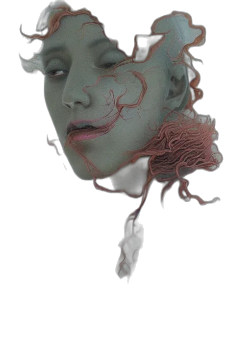 creature, face, mask, hair transparent PNG cut-out