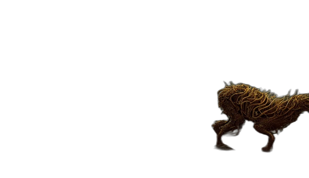 hair, creature, animal, dragon, 3d render, concept art, pixel art, fantasy art transparent PNG cut-out