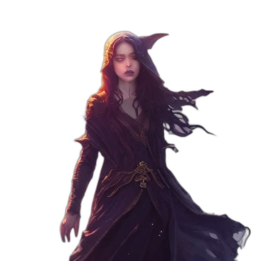 staff, dress, dragon, fantasy art transparent PNG cut-out