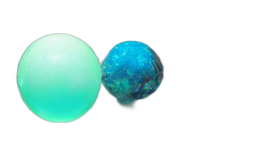 jewelry, 3d render, outer space, blue, green, pastel, ocean, bubbles transparent PNG cut-out