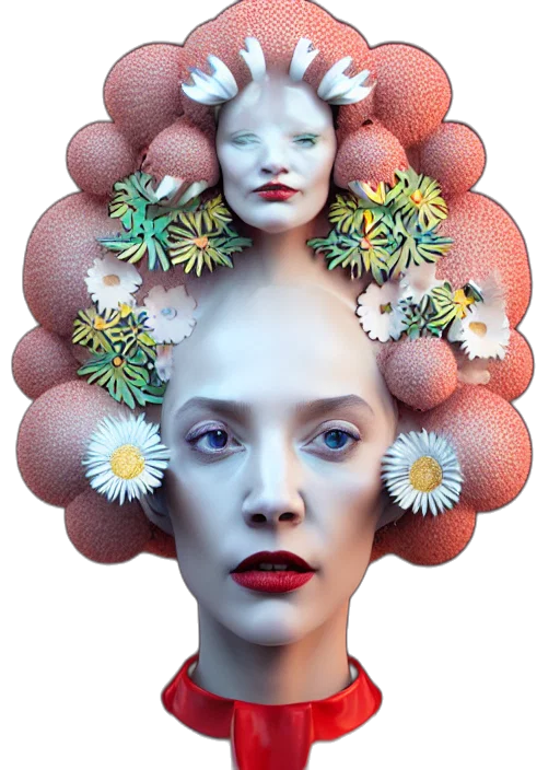 crown, face, mask, flower transparent PNG cut-out