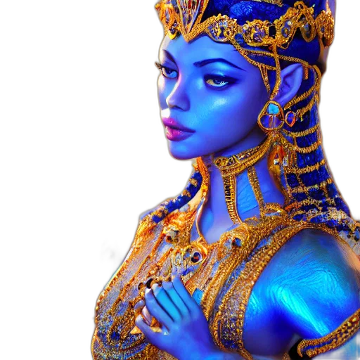 crown, jewelry, fantasy art, concept art, 3d render, photorealistic, blue, photo transparent PNG cut-out