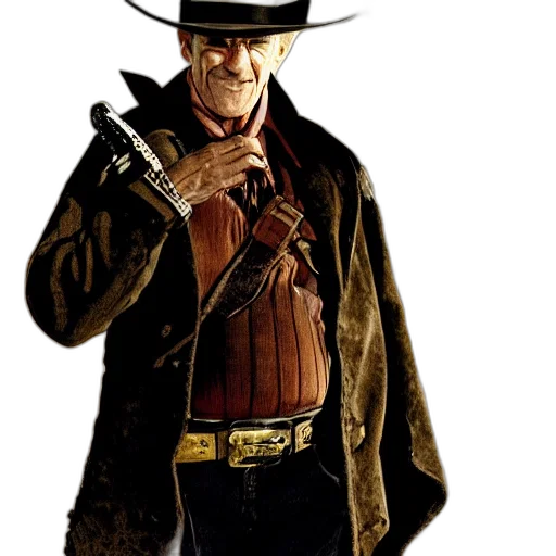 jacket, hat, staff, weapon transparent PNG cut-out