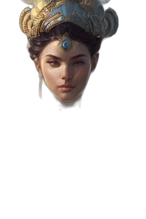 crown, face, jewelry, hat, concept art, fantasy art, photorealistic, comic book art transparent PNG cut-out