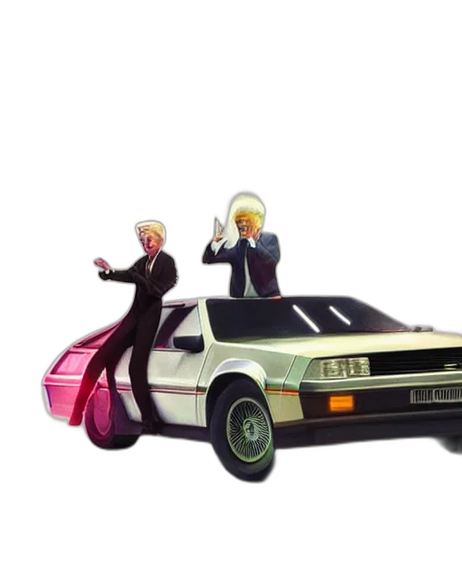 car, robot, jacket, concept art, vaporwave, cyberpunk, pixel art, outer space transparent PNG cut-out