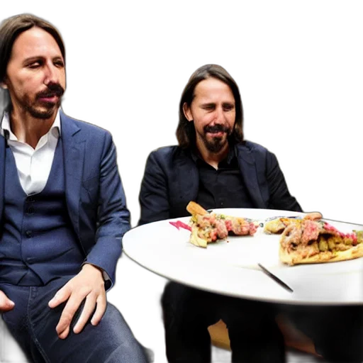 food, hair, pablo, iglesias, santiago, abascal, sharing, kebab transparent PNG cut-out