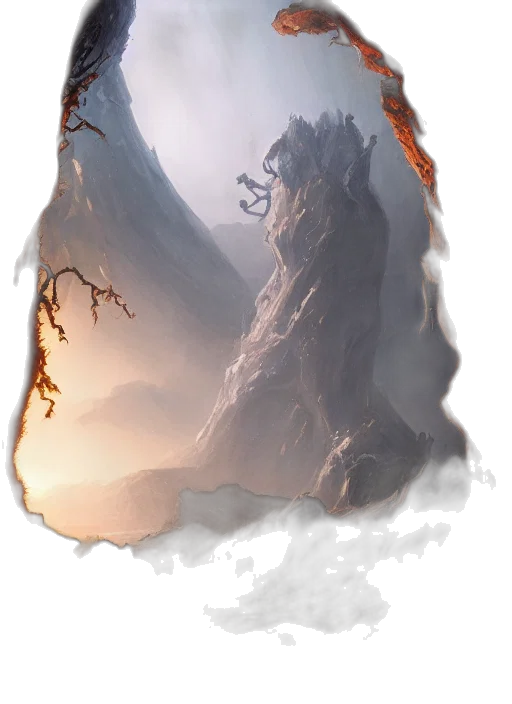 dragon, tree, face, sword, concept art, fantasy art, photorealistic, oil painting transparent PNG cut-out