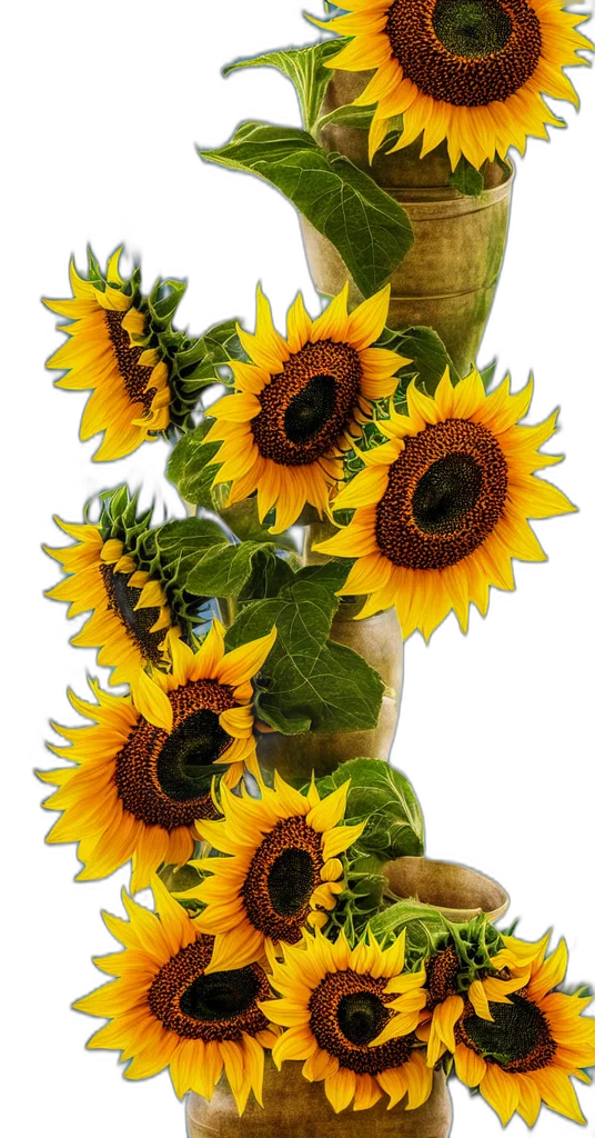 flower, crown, staff, 3d render, photorealistic, golden, highly, detailed transparent PNG cut-out