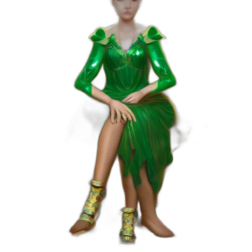 dress, staff, jewelry, fantasy art transparent PNG cut-out